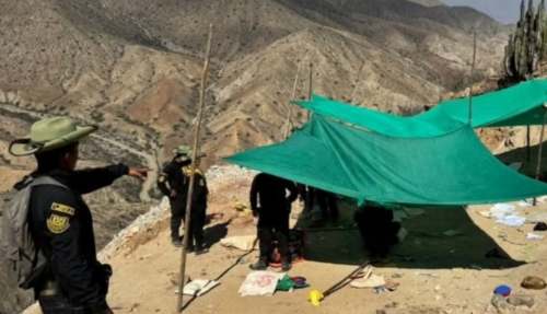 Desmantelan campamentos de presunta minería ilegal en Áncash