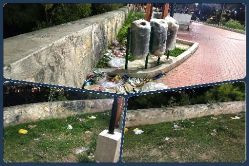 Feria ocupará el Malecón Higueras antes de su inauguración y ya presenta suciedad