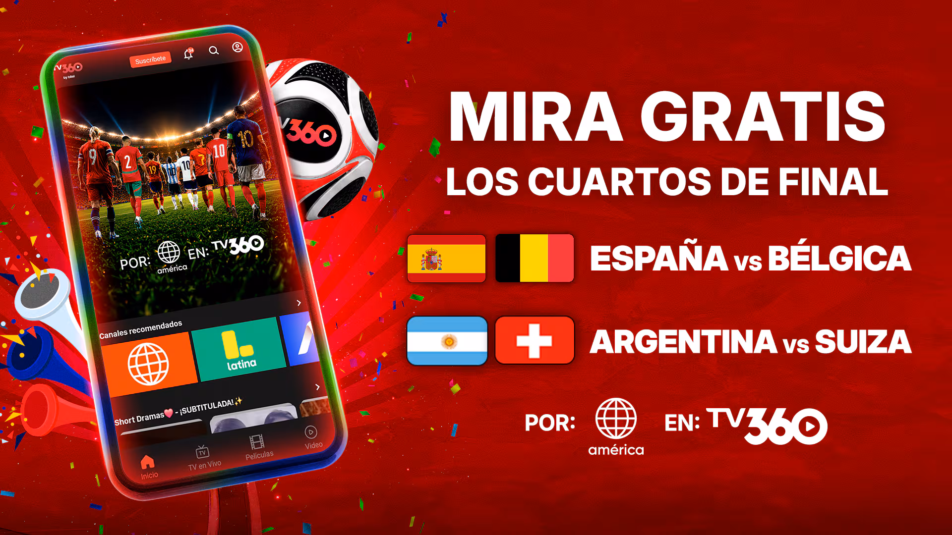 Semifinales de “La Fiesta del Fútbol” se transmiten por TV360 sin costo adicional