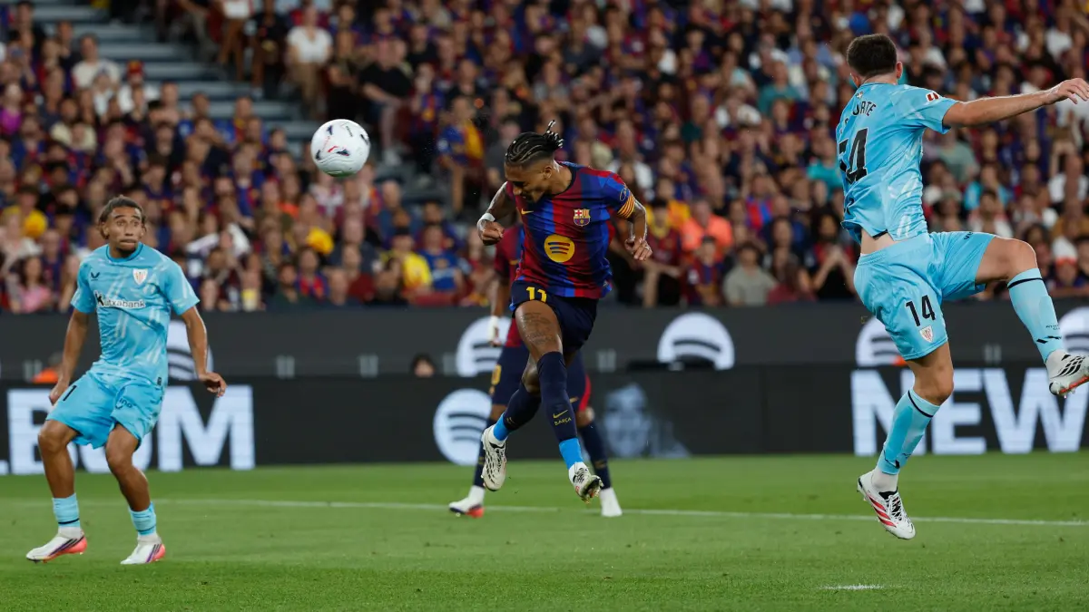 Barça vence 2-0 al Athletic con goles de Raphinha y Fermín