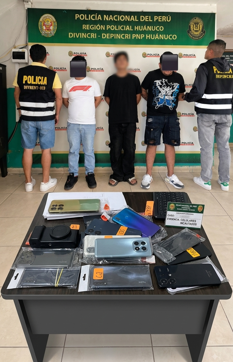 Golpe en Huallayco: incautan 176 celulares y detienen a tres presuntos receptadores