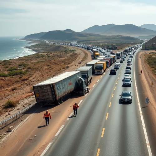Accidente en Ocoña bloquea la Panamericana Sur y deja varados a cientos de vehículos