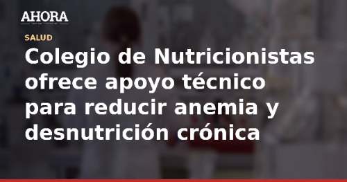 Colegio de Nutricionistas ofrece apoyo técnico para reducir anemia y desnutrición crónica