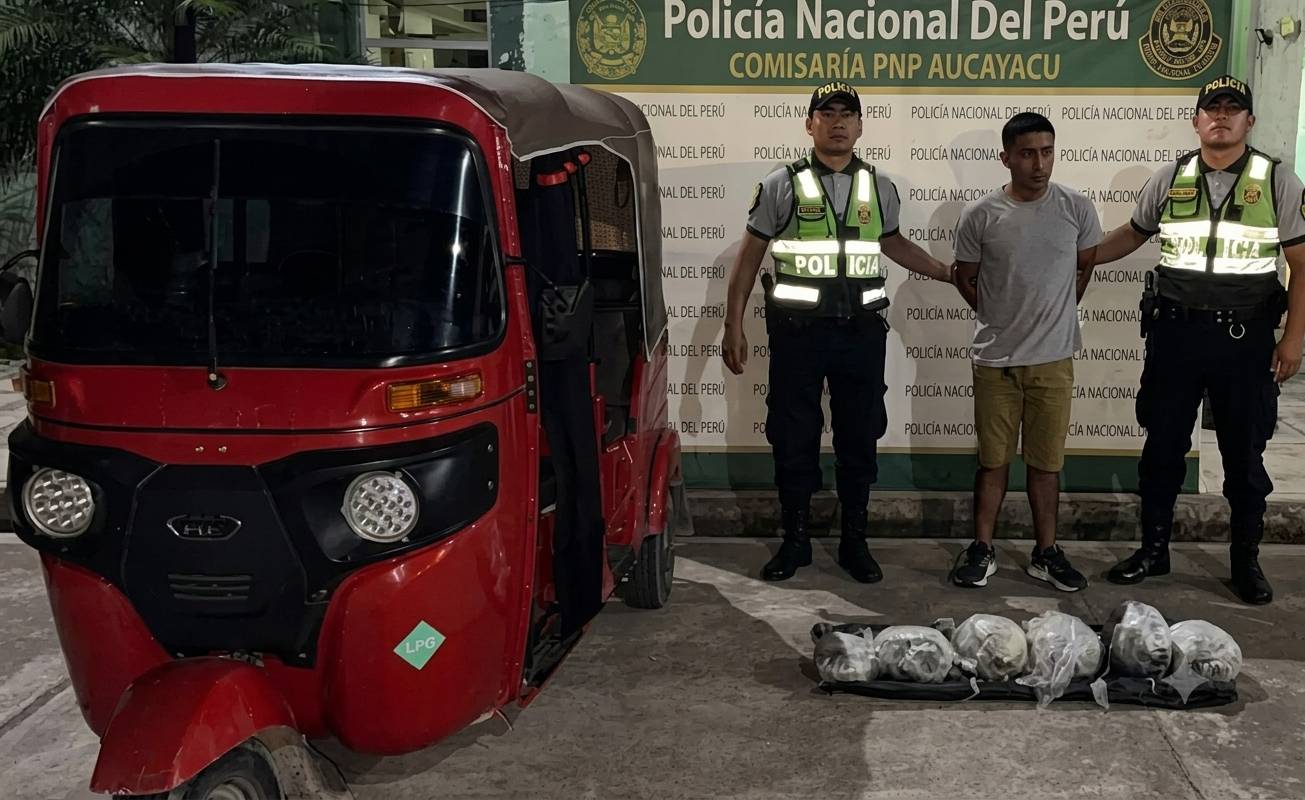El nerviosismo lo delató: mototaxista cayó con seis paquetes de marihuana bajo el asiento
