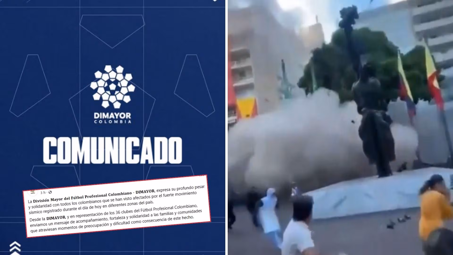 Fútbol colombiano se une en solidaridad tras el sismo de magnitud 7,4