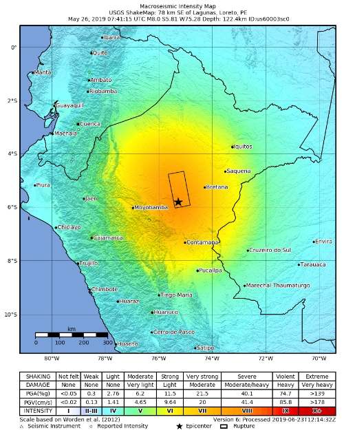 Sismo de magnitud 5.7 se registró a 53 kilómetros de Aucayacu, en Huánuco