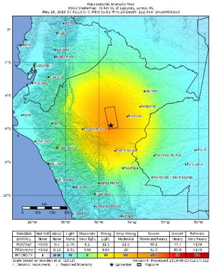 Sismo de magnitud 5.7 se registró a 53 kilómetros de Aucayacu, en Huánuco