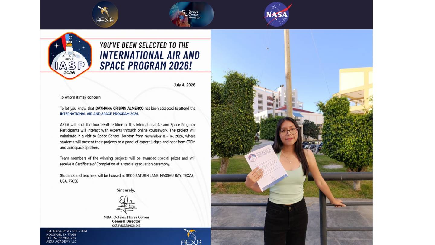 Universitaria huanuqueña es seleccionada para programa aeroespacial internacional y proyecta misión escolar a Marte