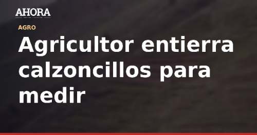 Agricultor entierra calzoncillos para medir fertilidad del suelo y la ciencia respalda el método