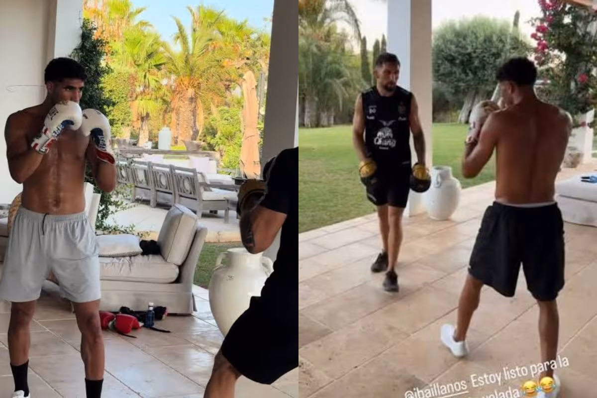 Hakimi practica boxeo y reta a Ibai Llanos para la Velada del Año