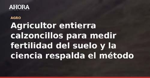 Agricultor entierra calzoncillos para medir fertilidad del suelo y la ciencia respalda el método