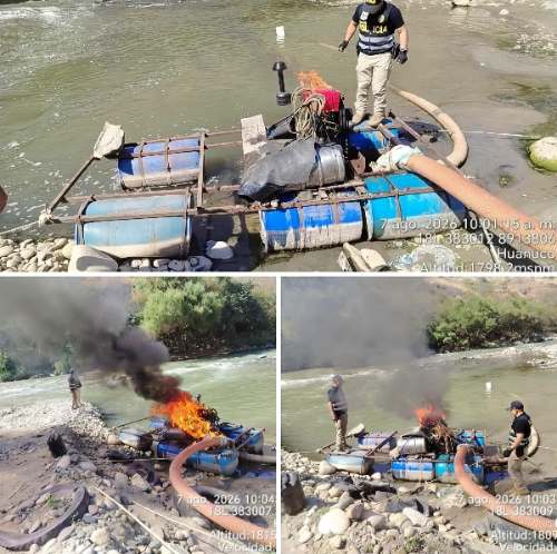 Destruyen balsa y equipos valorizados en S/57 mil en río Huallaga