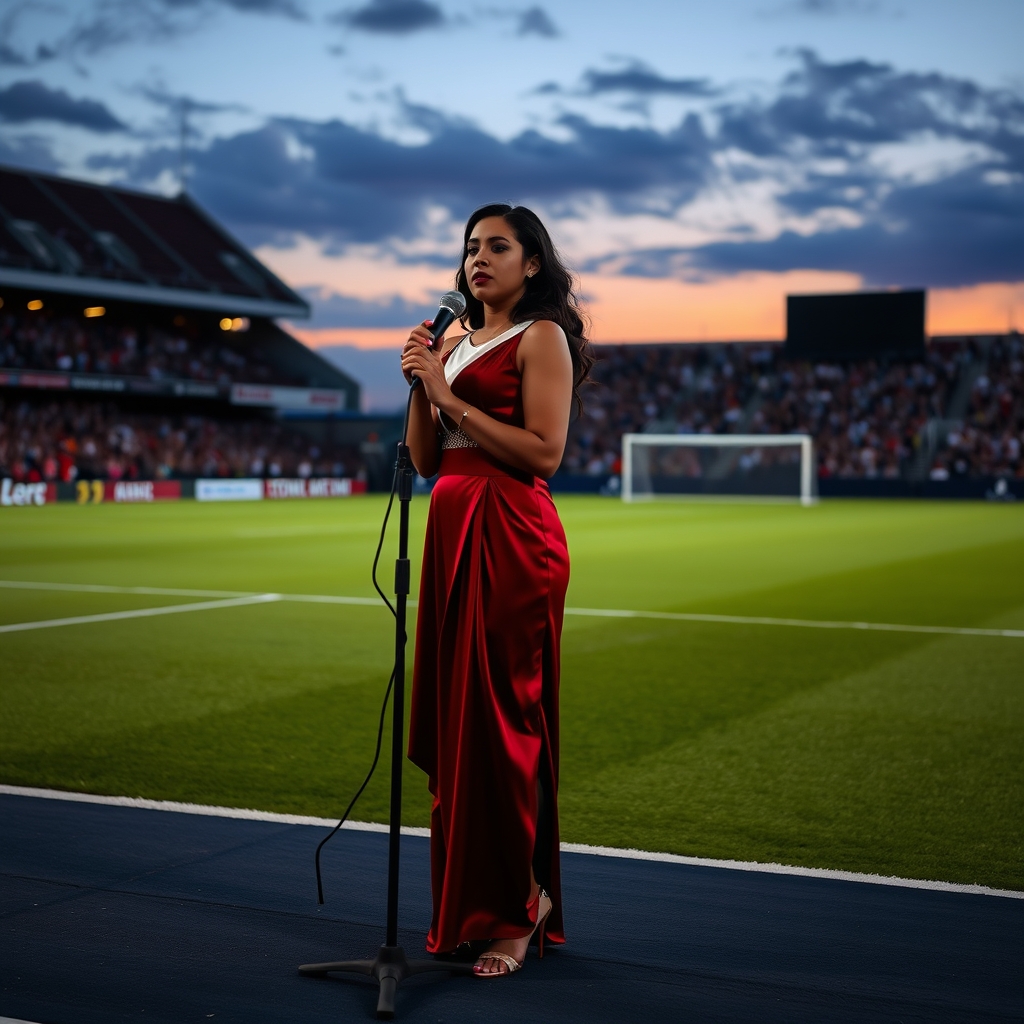 Nicole Zignago canta himno de EE.UU. ante Messi en partido del Inter Miami