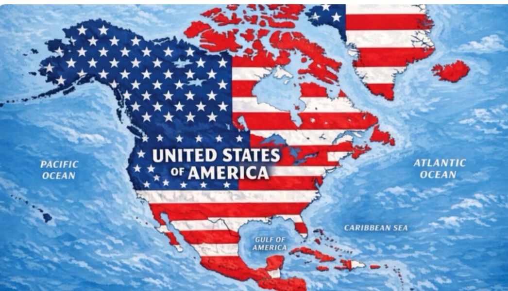 Trump difunde polémico mapa con bandera estadounidense sobre México, Canadá y el Caribe
