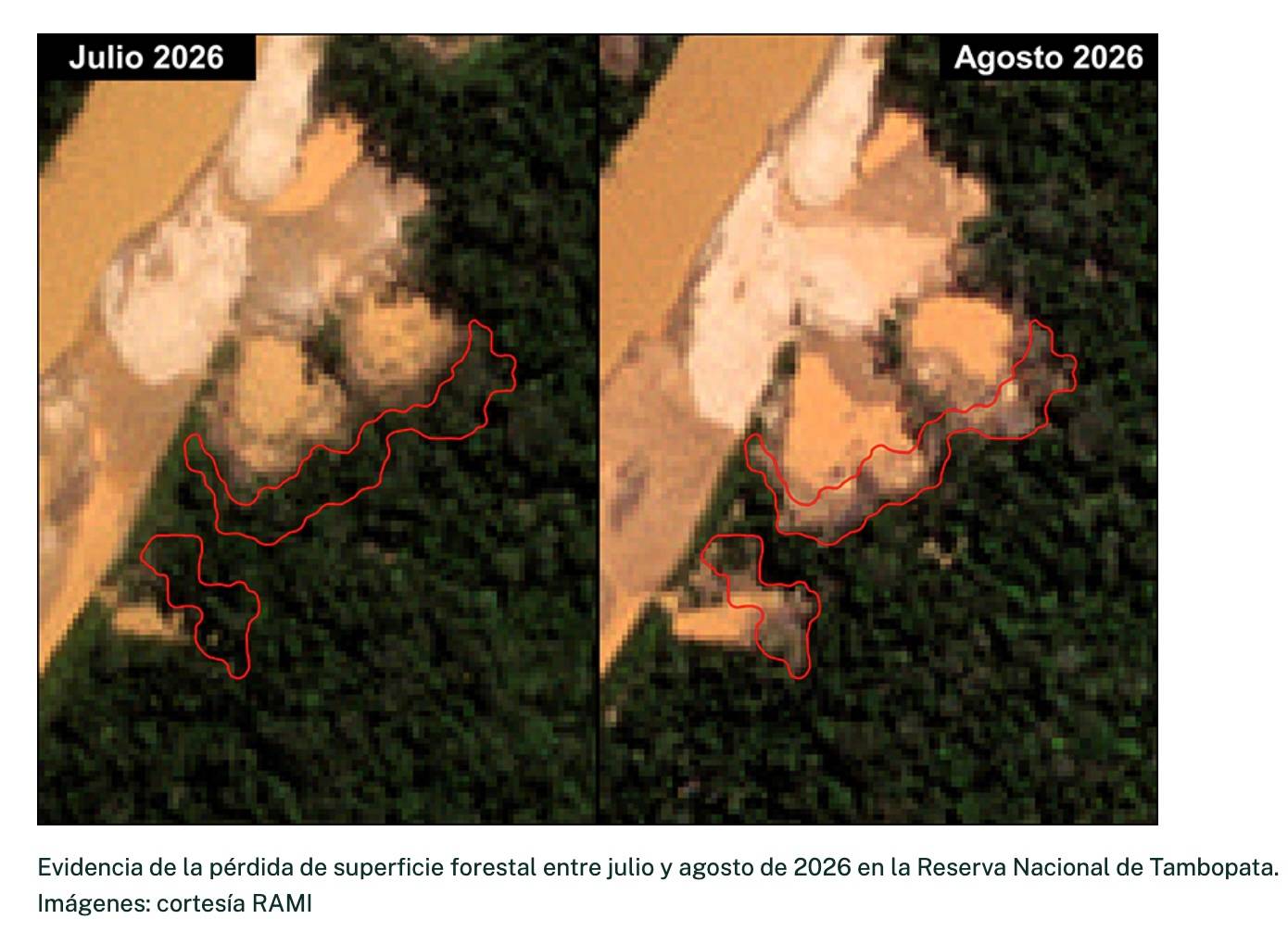 Las dragas vuelven al Pachitea: El satélite contó 43 en agosto, después de meses de operativos
