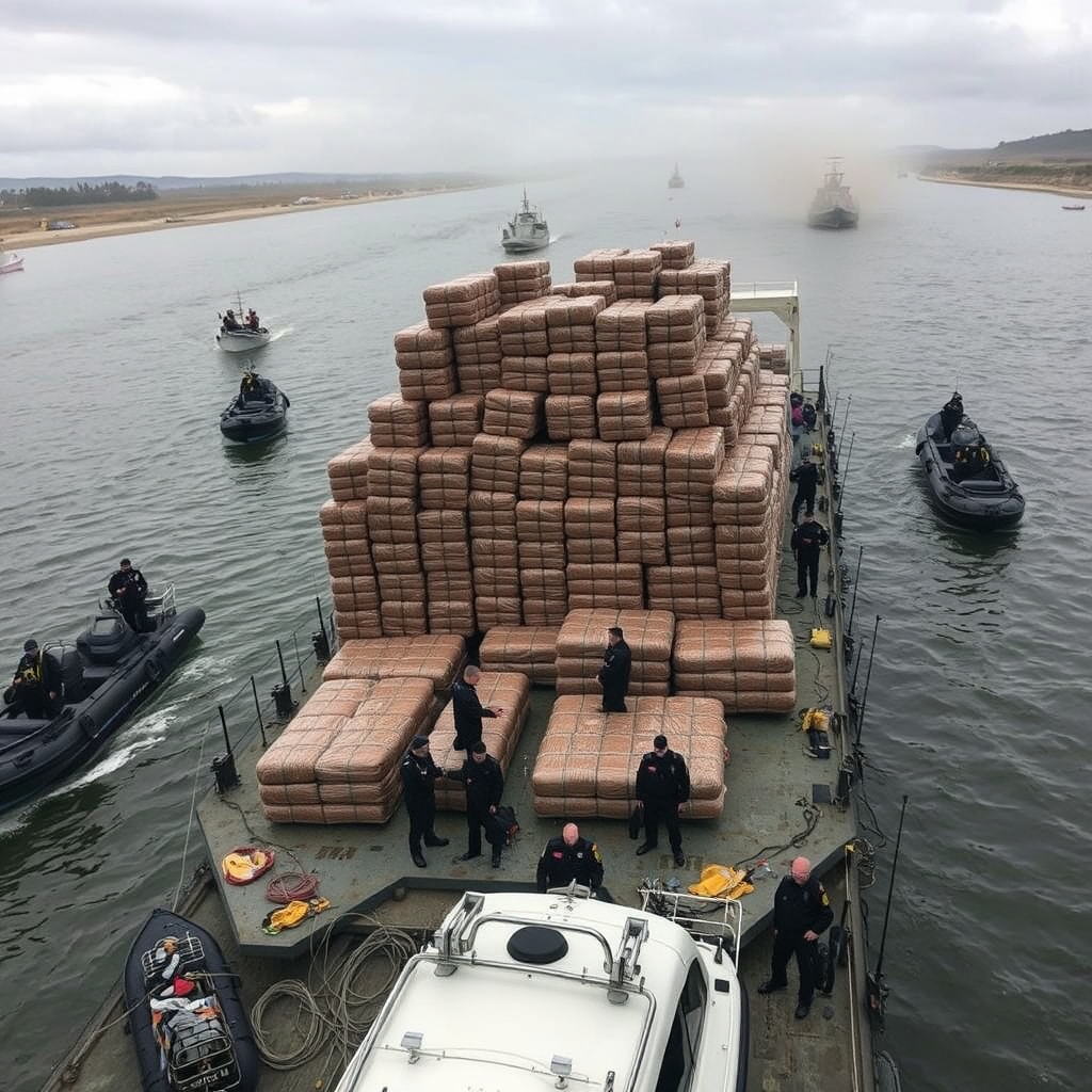 Guardia Civil y GNR incautan 10,6 toneladas de hachís en el río Guadiana