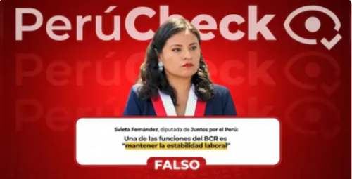 PerúCheck desmiente afirmación sobre responsabilidad laboral del Banco Central de Reserva