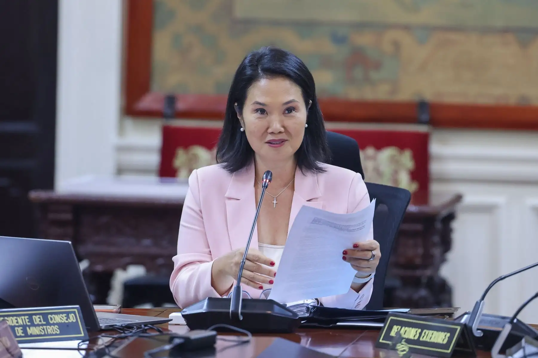 Keiko Fujimori encabeza ceremonia de presentación del nuevo comandante general de la PNP
