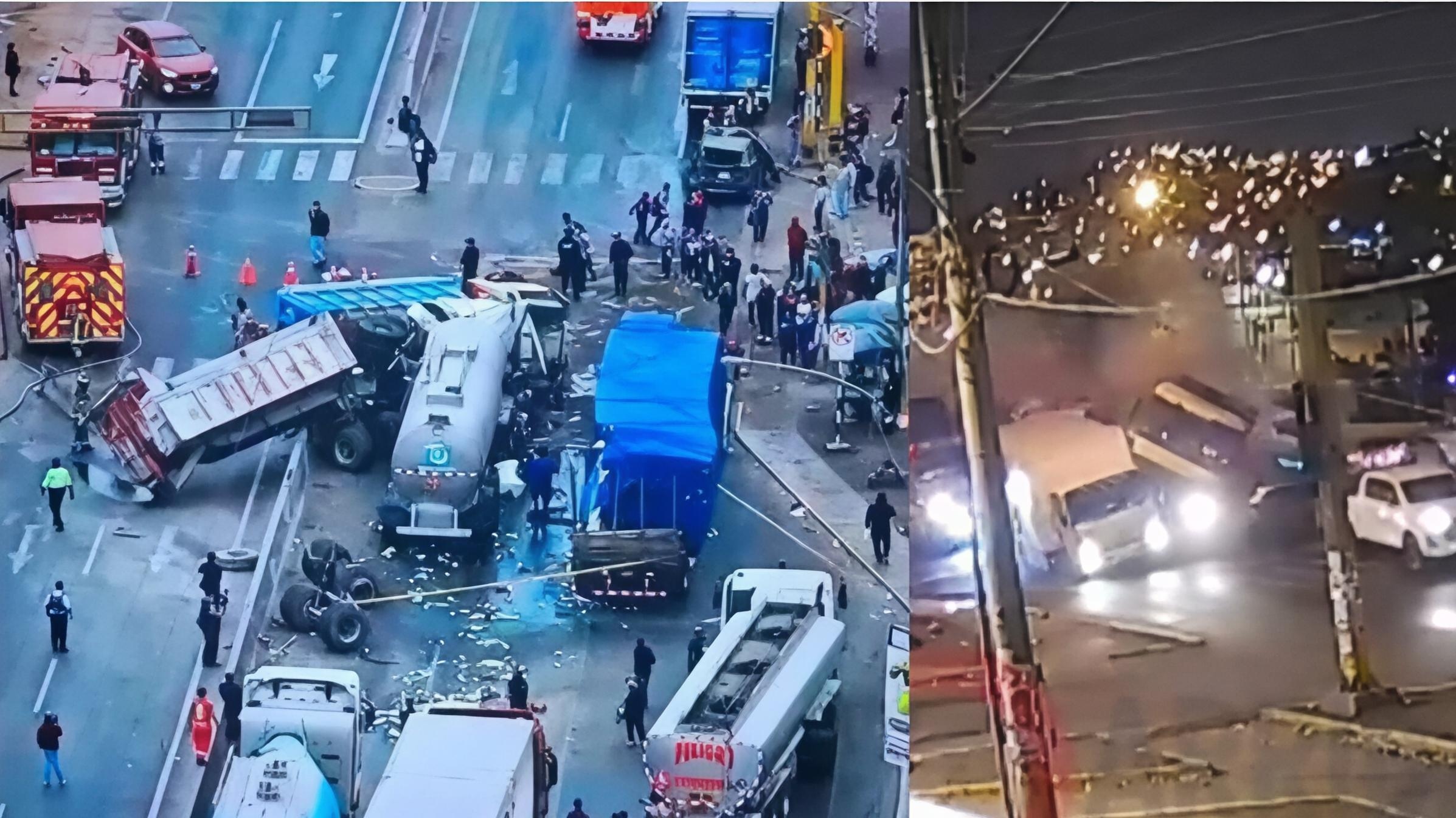 Choque múltiple deja un conductor muerto y colapsa la Panamericana Norte
