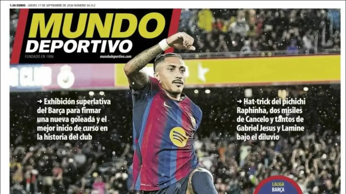 Barcelona golea 7-2 al Racing con hat-trick de Raphinha en el Camp Nou