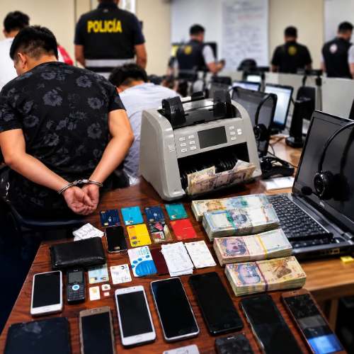 Caen 11 investigados por presuntas estafas desde falso call center bancario en Comas