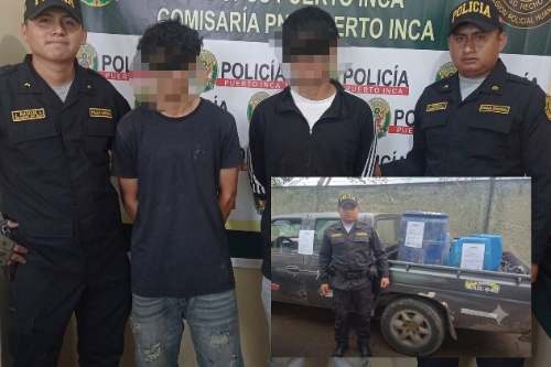 Camioneta con 119 galones de diésel cae en operativo policial en Puerto Inca