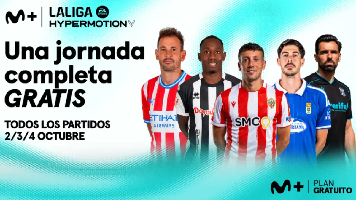 Movistar emitirá gratis la jornada 8 de LaLiga Hypermotion del 2 al 5 de octubre