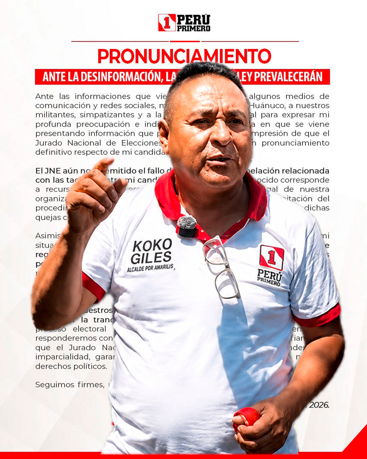JNE declaró infundada su apelación y confirmó su exclusión; mientras tanto, Giles denunció “desinformación”