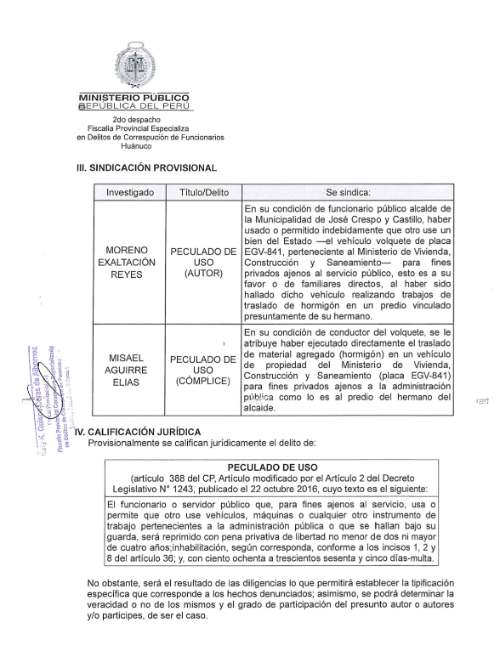 Fiscalía investiga a alcalde de Aucayacu por presunto uso de volquete estatal en predio vinculado a su hermano