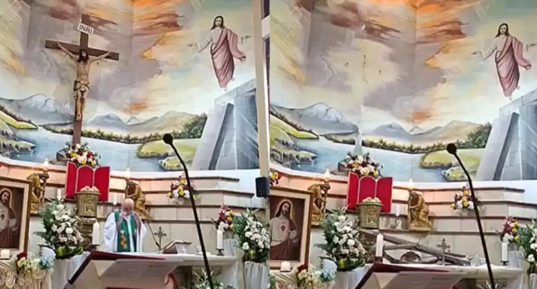 Sacerdote muere tras caerle una cruz mientras celebraba una misa transmitida en vivo
