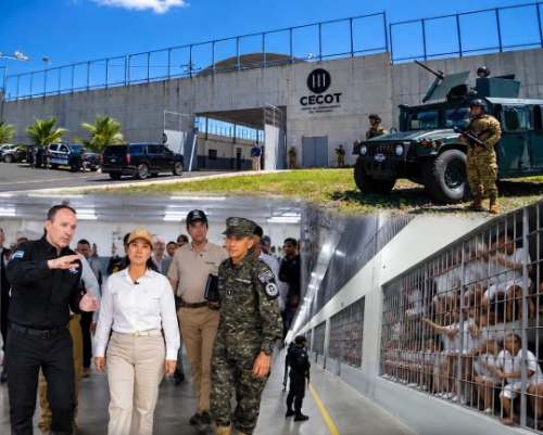 Keiko Fujimori visita el CECOT para conocer modelo penitenciario salvadoreño