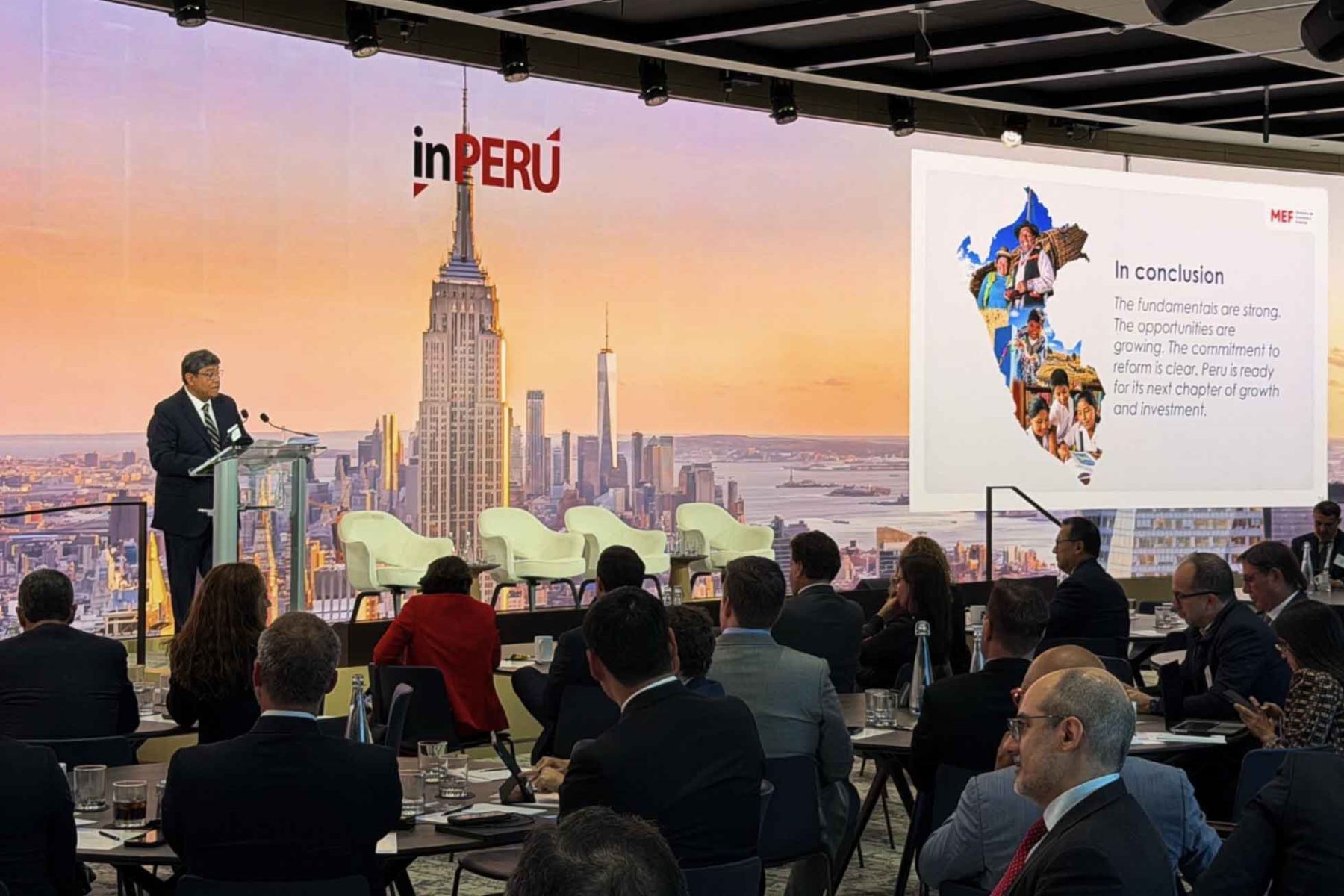 Perú promueve inversiones en Nueva York: Cuba y Velarde se reúnen con fondos globales