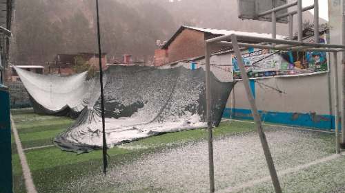 Temporal derriba malla raschel y estructuras del colegio Hermilio Valdizán de La Unión