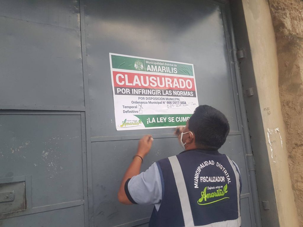 Amarilis refuerza fiscalización en locales que incumplen normativas