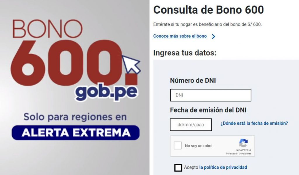 Gobierno habilita portal de consulta de beneficiarios de bono de 600 soles