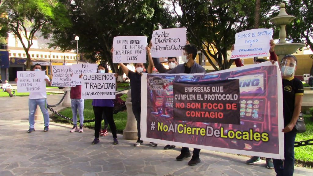 Trabajadores de casinos exigen reactivación económica del sector