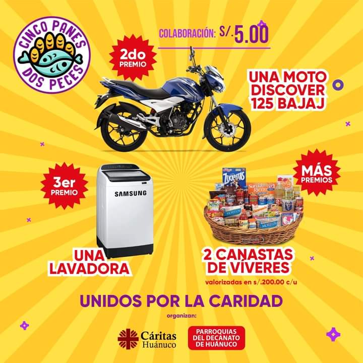 Cáritas Huánuco realizará rifa a beneficio de 350 familias vulnerables