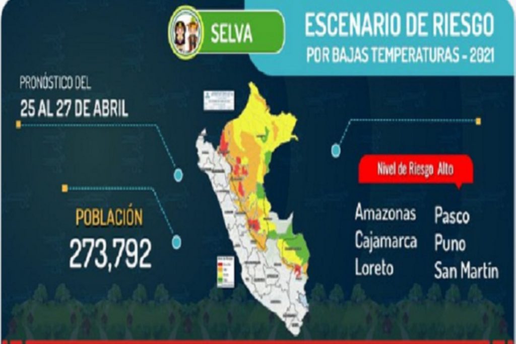 Lluvias previstas en la Selva ponen en riesgo de huaicos y deslizamientos a 141 distritos