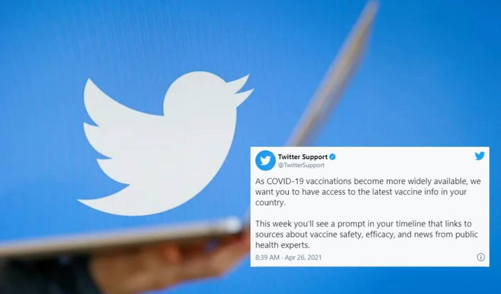 Twitter mostrará información sobre vacunas contra la COVID-19