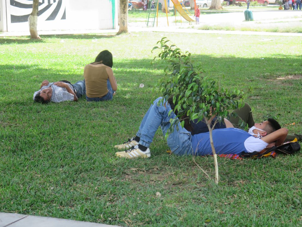 Electores aprovecharon hacer siesta en parques