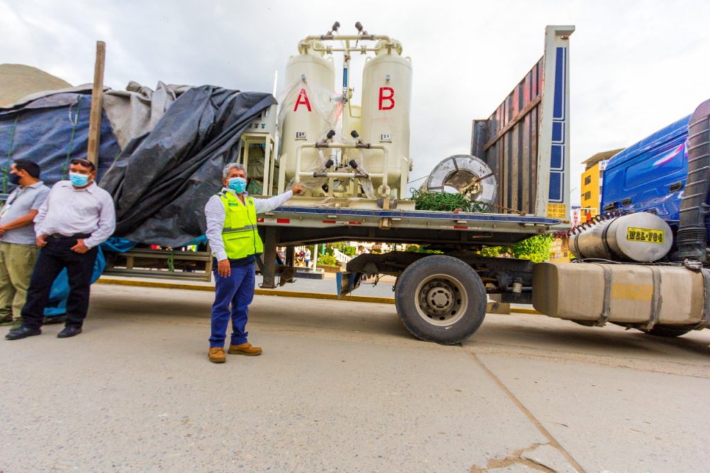 Llegó planta de oxígeno adquirida por la Municipalidad de Amarilis