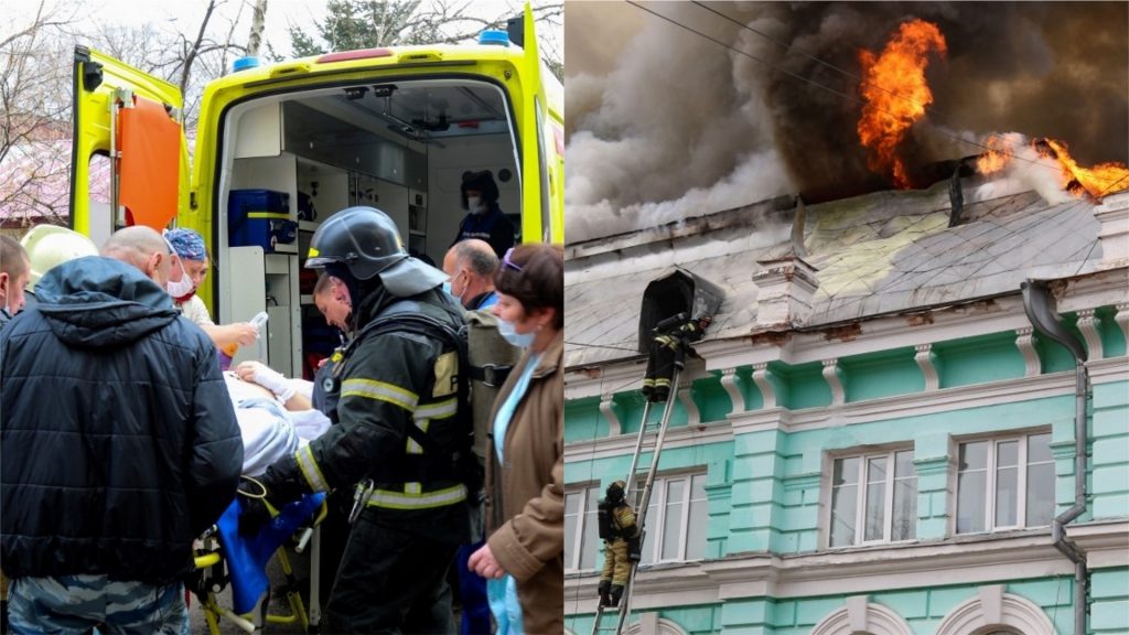 Cirujanos rusos operan a corazón abierto en medio de un incendio