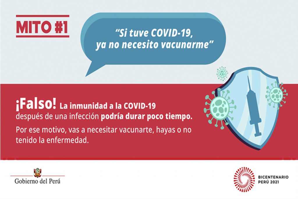 Gobierno exhorta a dejar de lado mitos sobre vacunación contra la COVID-19