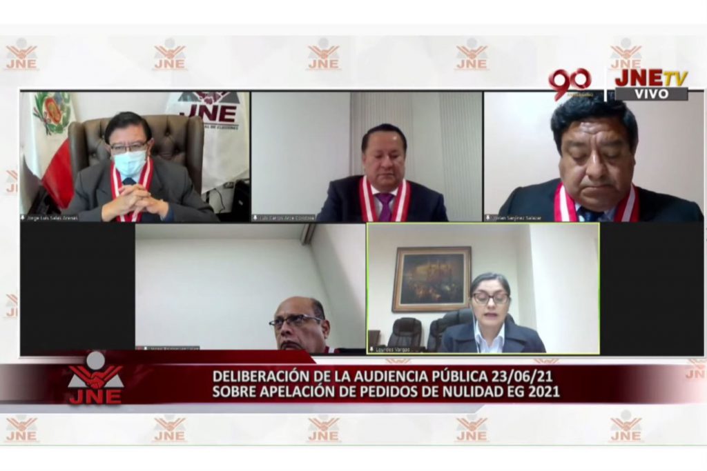 JNE retomará mañana revisión de apelaciones de pedidos de nulidad