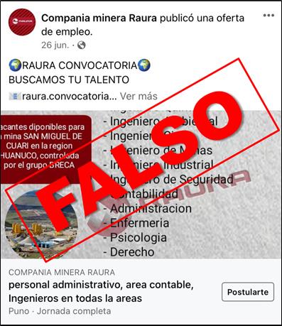 Estafadores ofrecen puestos de trabajo en Huánuco a cambio de pago previo