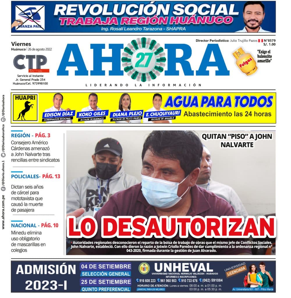 Edición Digital Diario Ahora 26/08/2022