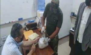 transportaba 5 kilos de PBC