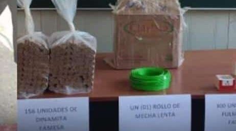 Decomisan dinamitas y fulminantes