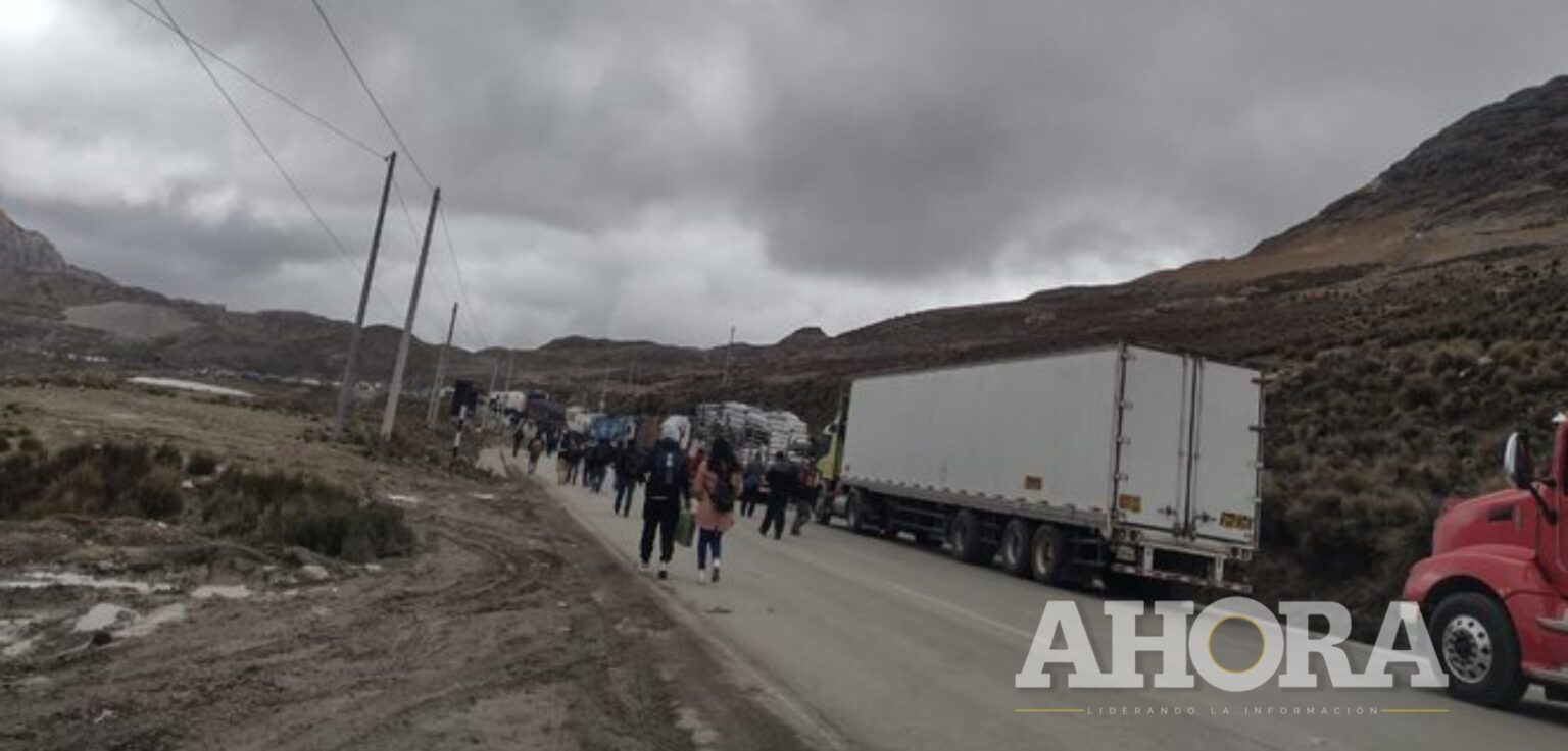 Volvieron a bloquear la Carretera Central a la altura de Morococha y La Oroya