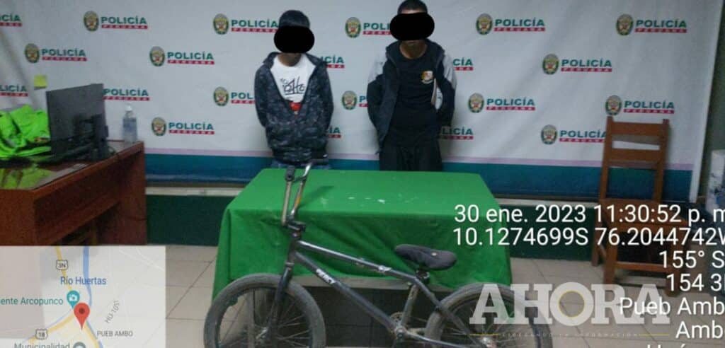Menores fueron intervenidos tras manejar una bicicleta robada